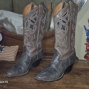 Dan Post Brown and Black Heeled Boots